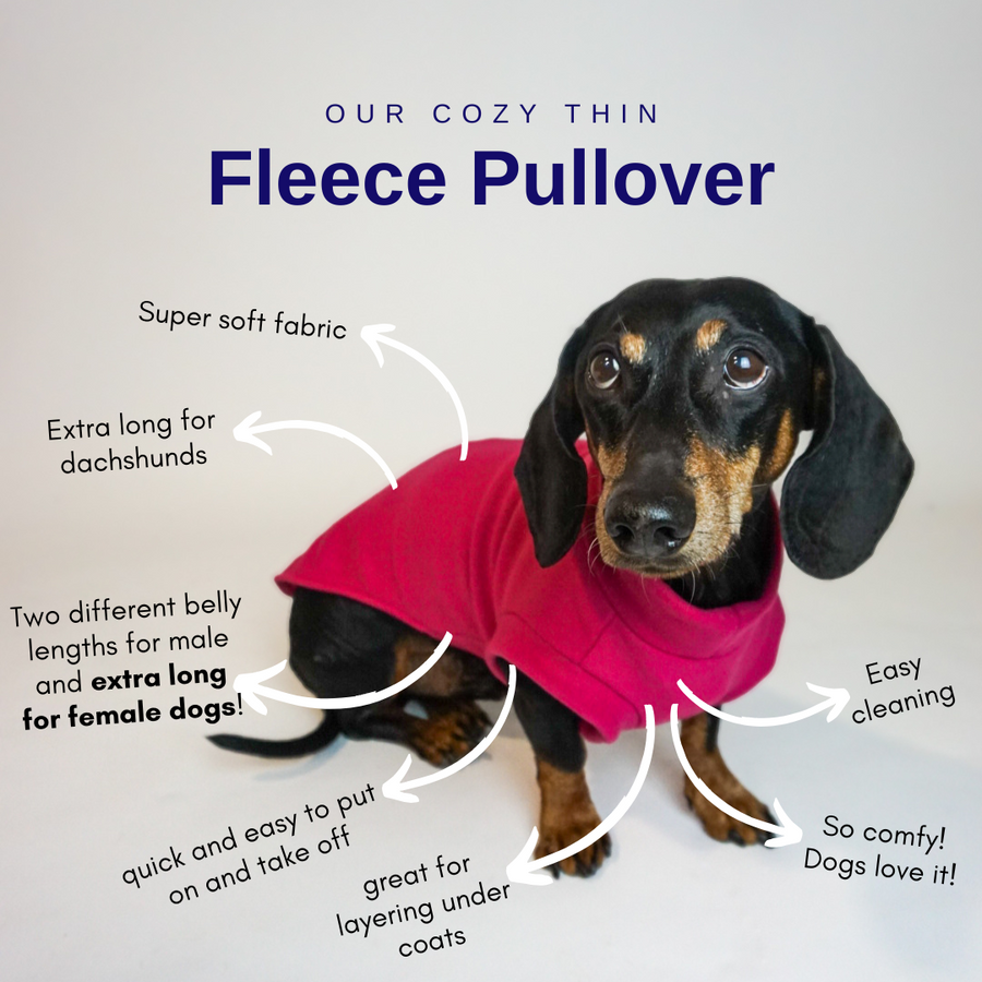 Pink Fleece Pullover for Dachshunds