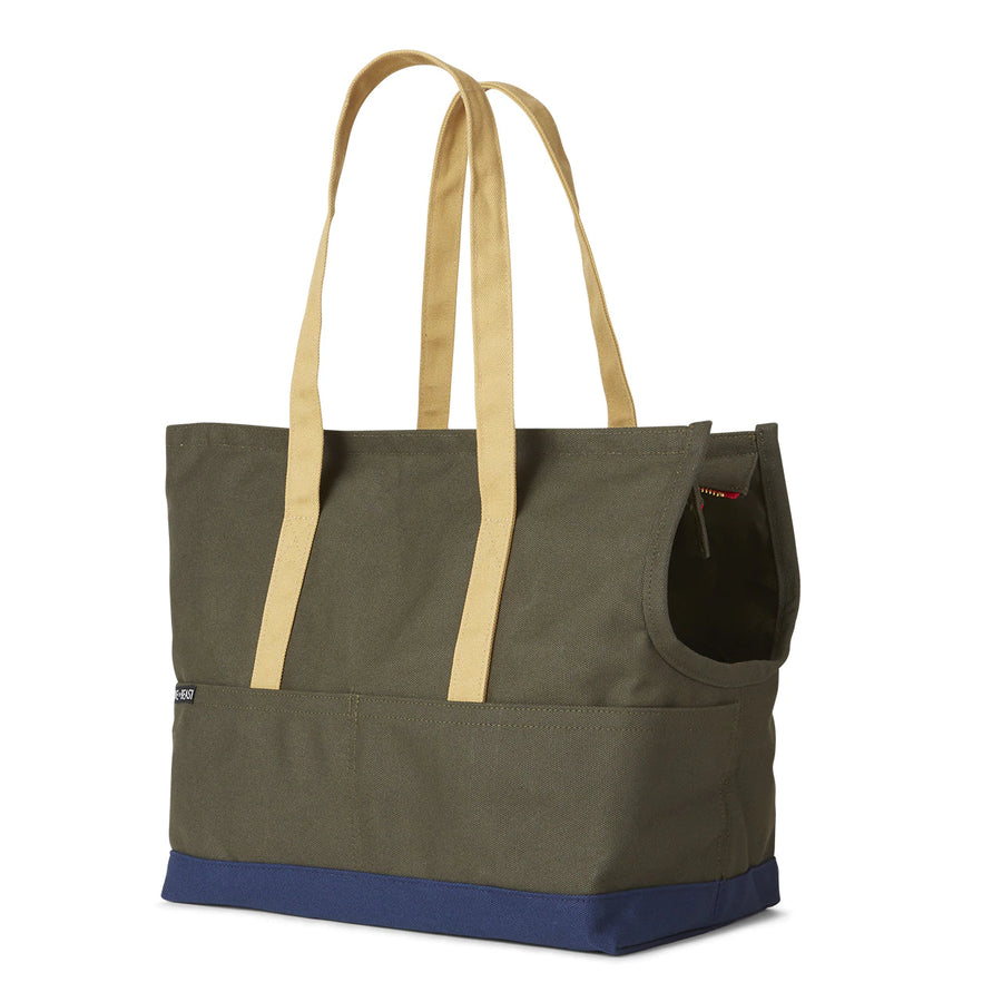 Sac de transport pour chien olive et bleu marine